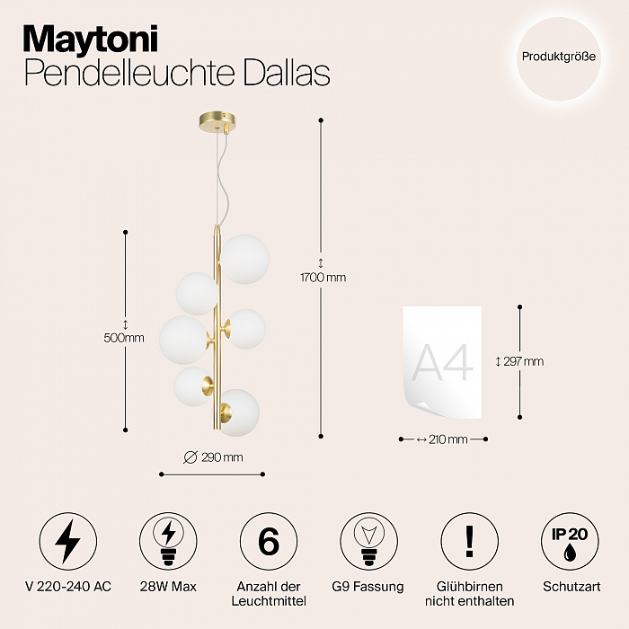 Светильник Maytoni MOD545PL-06BS