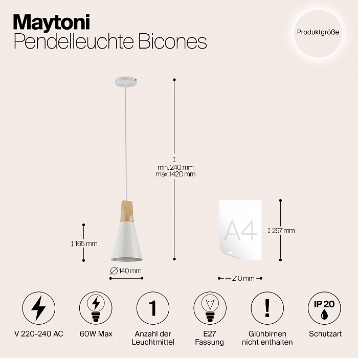 Светильник Maytoni P359-PL-140-W