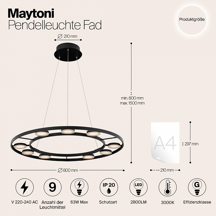 Светильник Maytoni MOD070PL-L63B3K